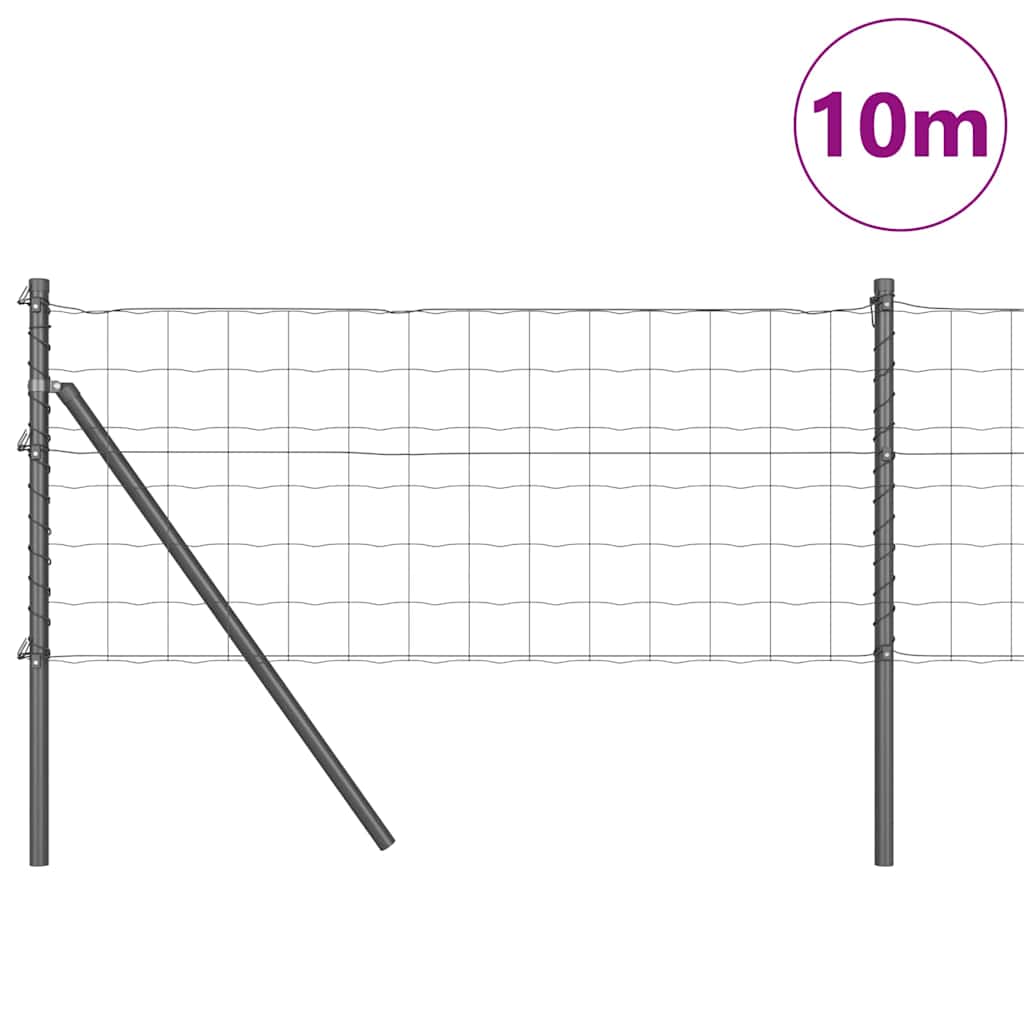 Ograda s postovima Siva 0,4 x 10 m Čelik i PVC