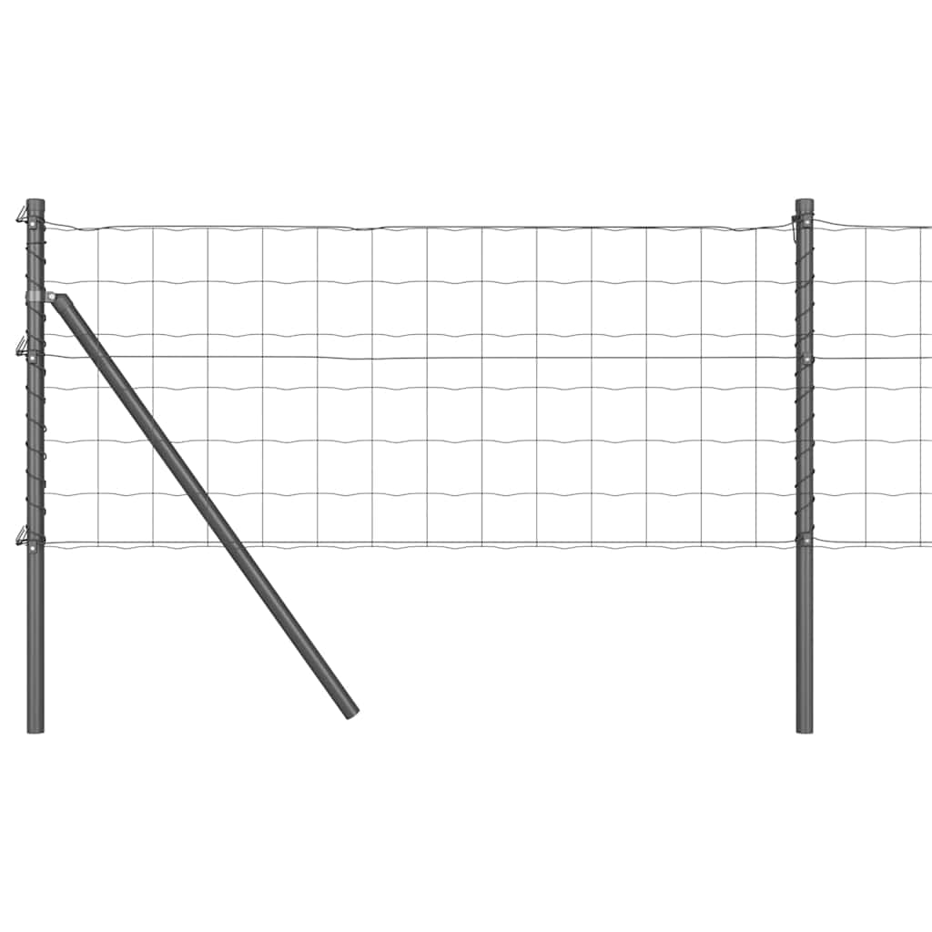Ograda s postovima Siva 0,8 x 10 m Čelik
