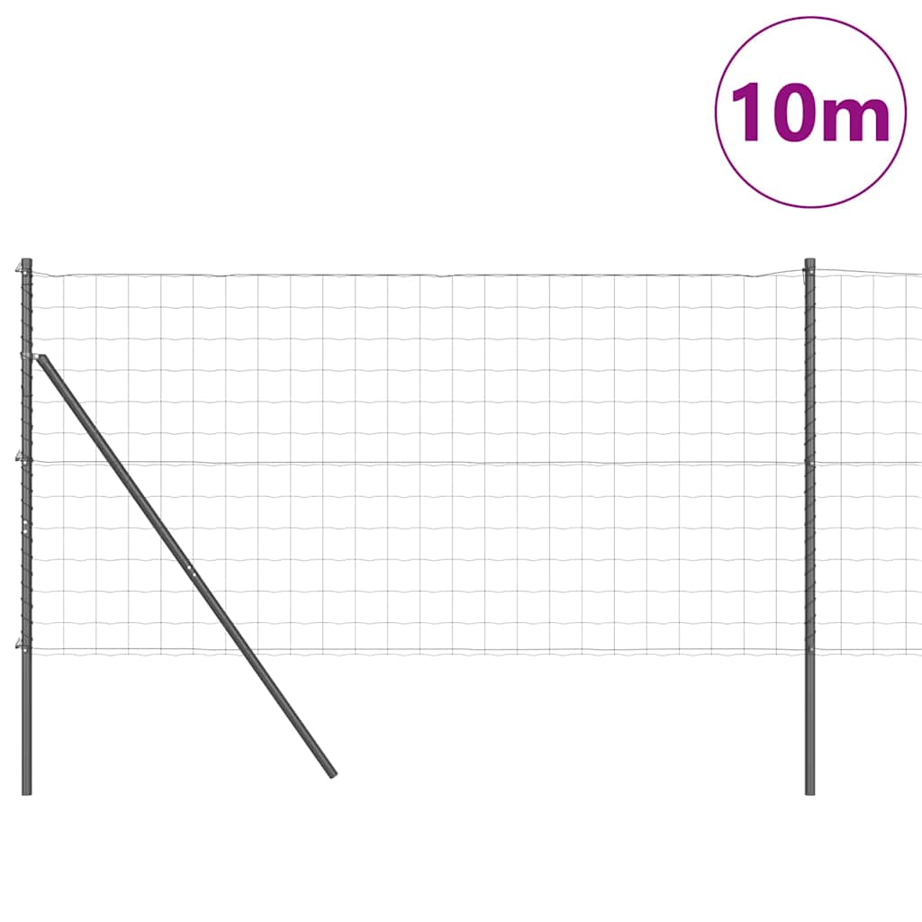 Ograda s postovima Siva 1,4 x 10 m Čelik i PVC