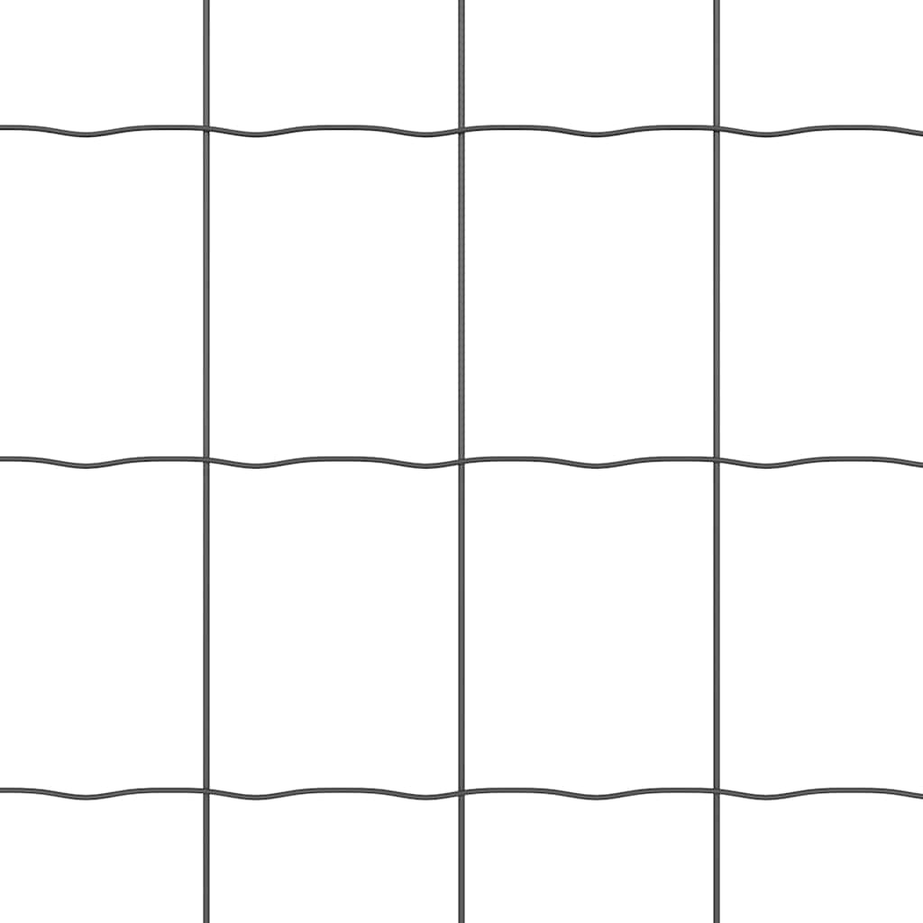Ograda s postovima Siva 1 x 25 m Čelik i PVC