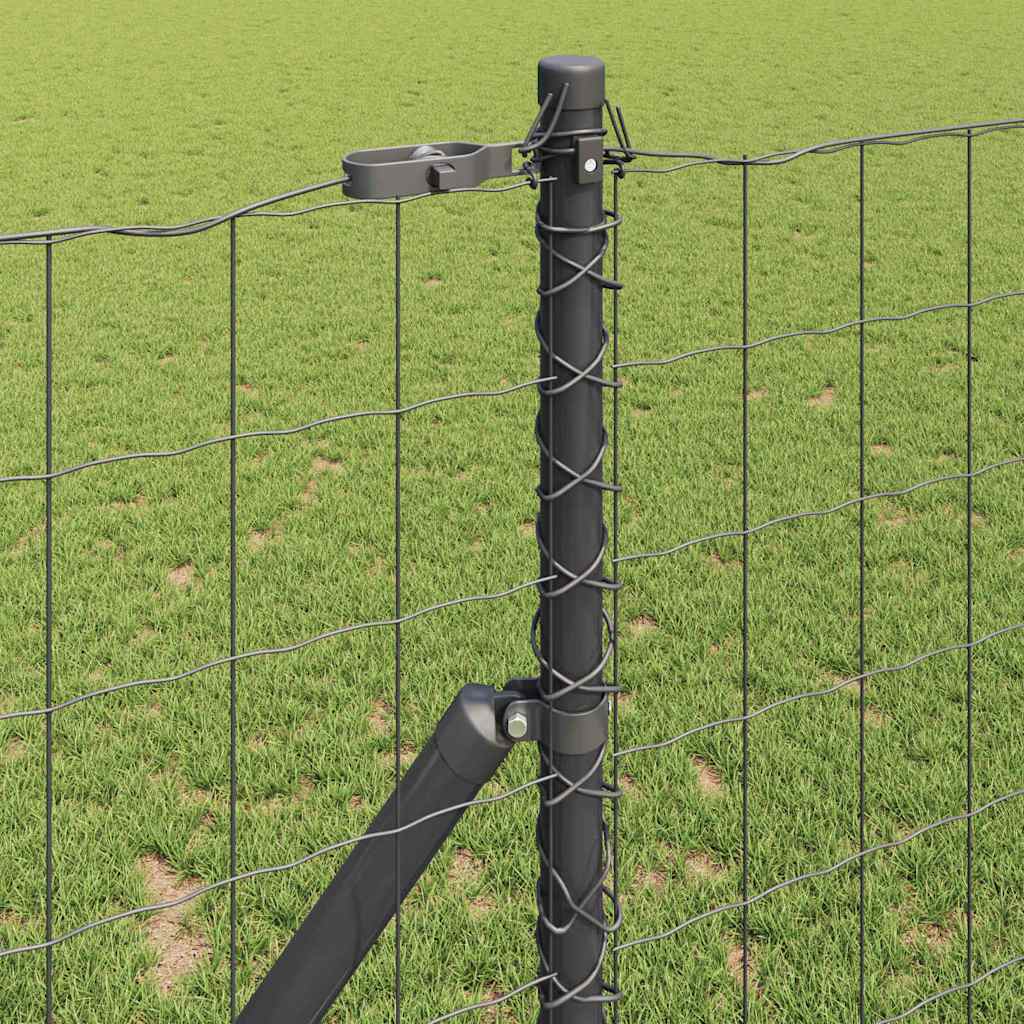 Ograda s postovima Siva 1,2 x 25 m Čelik i PVC