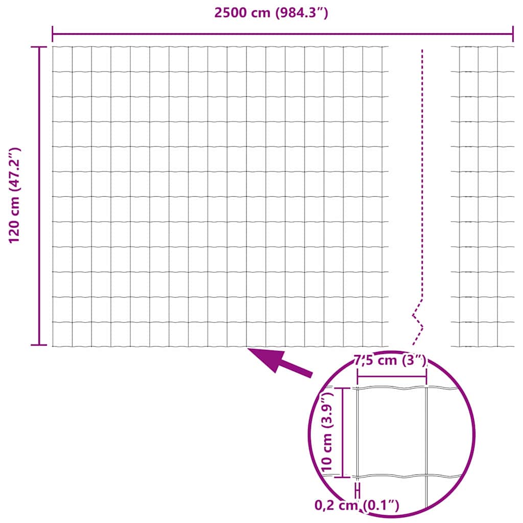 Ograda s postovima Siva 1,2 x 25 m Čelik i PVC