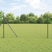 Ograda s postovima Siva 1,2 x 25 m Čelik