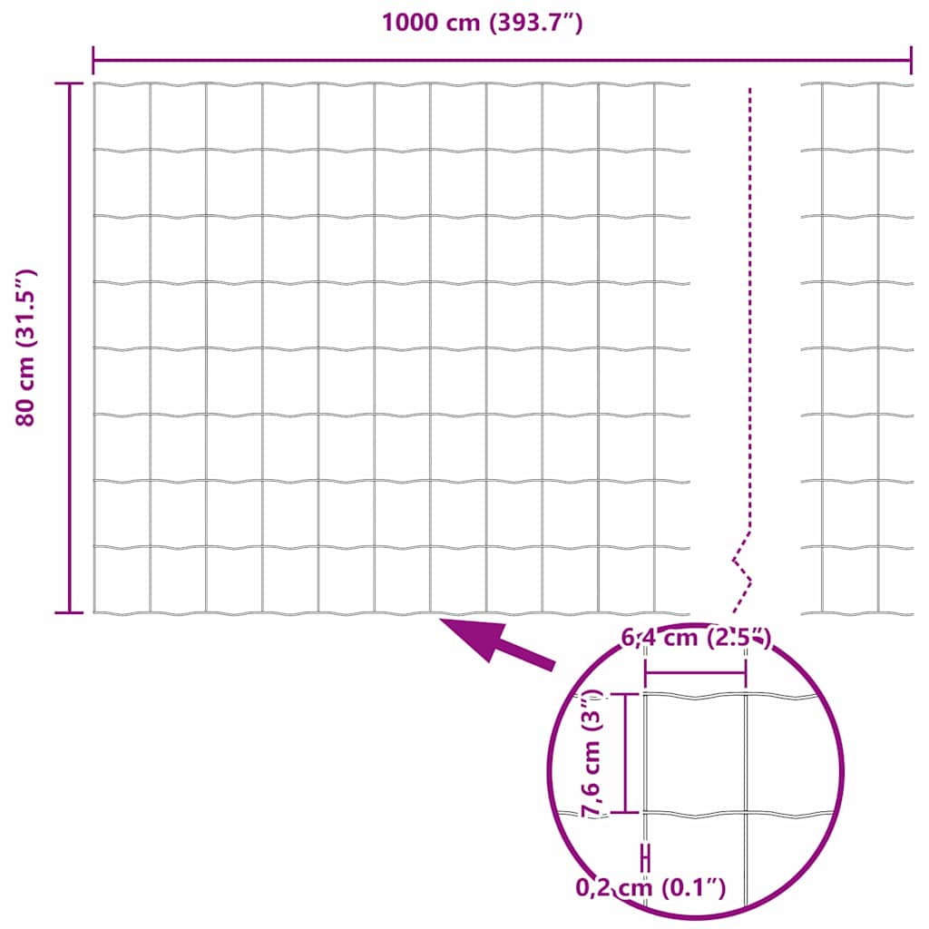 Ograda s postovima Siva 0,8 x 10 m Čelik