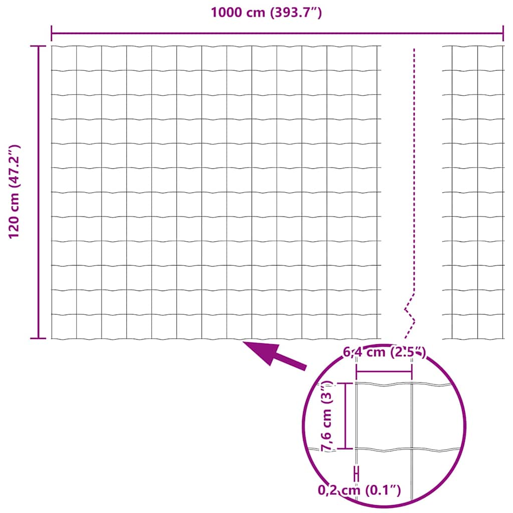 Ograda s postovima Siva 1,2 x 10 m Čelik