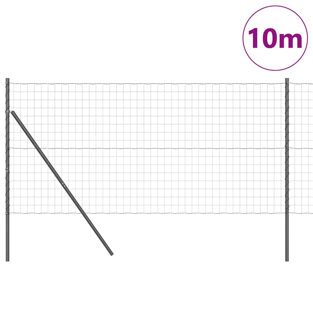 Ograda s postovima Siva 1,2 x 10 m Čelik