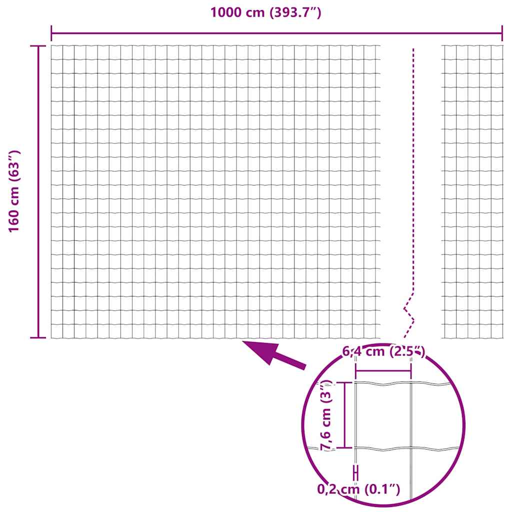 Ograda s postovima Siva 1,6 x 10 m Čelik i PVC