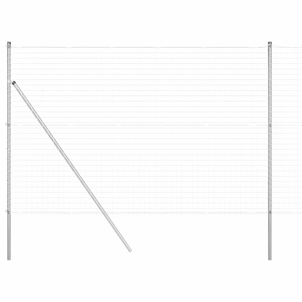 Ograda s postovima Srebrno 1,6 x 10 m Čelik i PVC