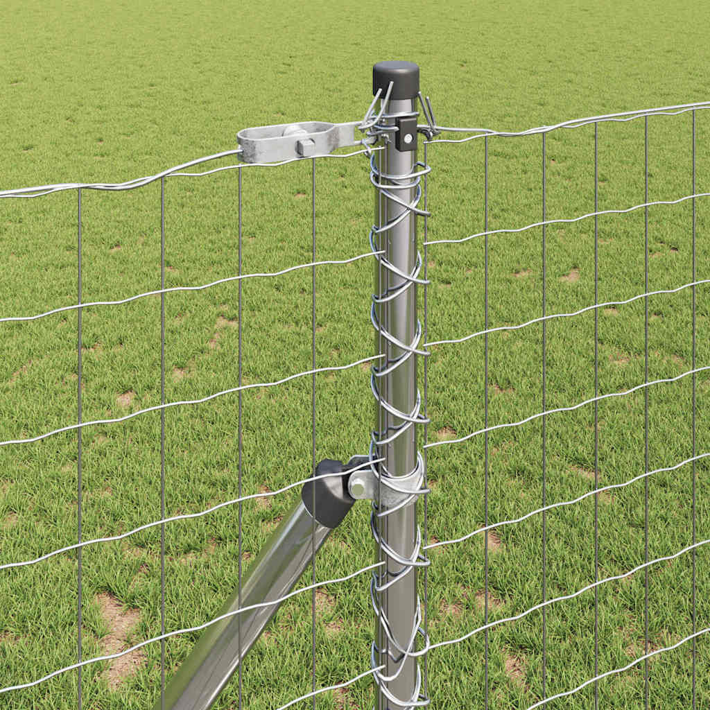 Ograda s postovima Srebrno 1,2 x 10 m Čelik i PVC