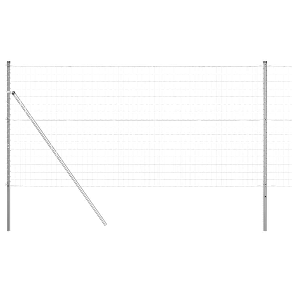 Ograda s postovima Srebrno 1,4 x 10 m Čelik i PVC
