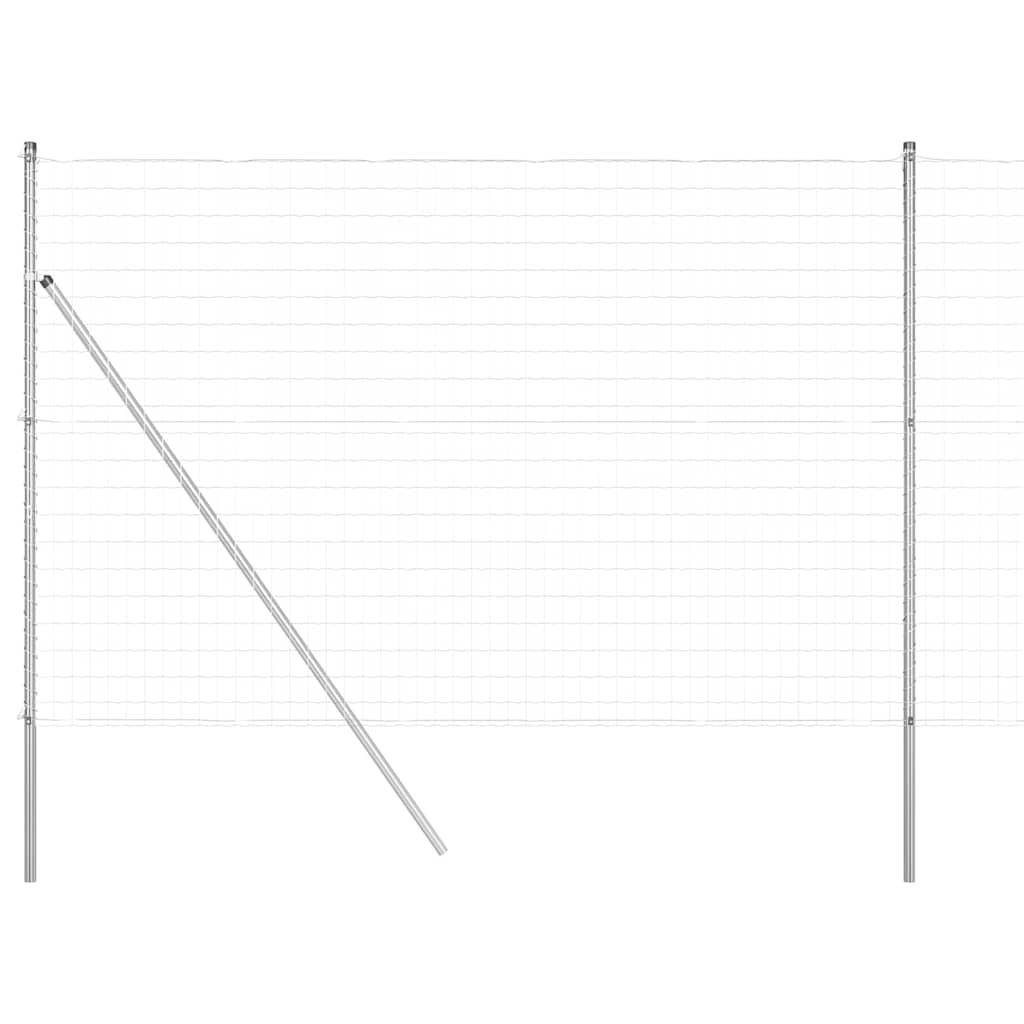Ograda s postovima Srebrno 1,6 x 10 m Čelik i PVC