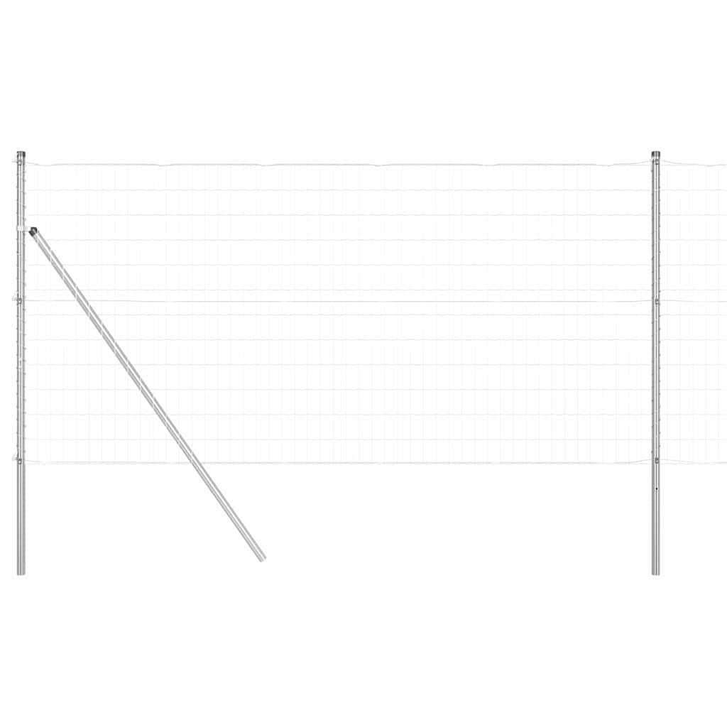 Ograda s postovima Srebrno 1,4 x 10 m Čelik i PVC