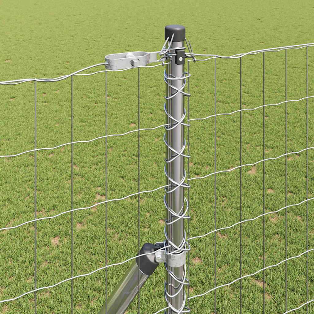 Ograda s postovima Srebrno 1,6 x 10 m Čelik i PVC