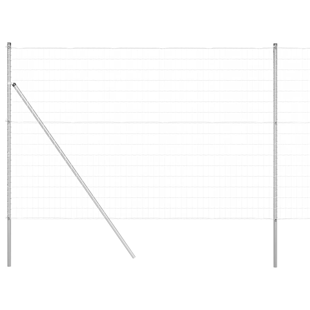 Ograda s postovima Srebrno 1,6 x 10 m Čelik i PVC