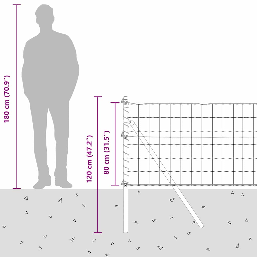 Temeljna zavarena žičana ograda 10 x 0,8 m (Š x V)