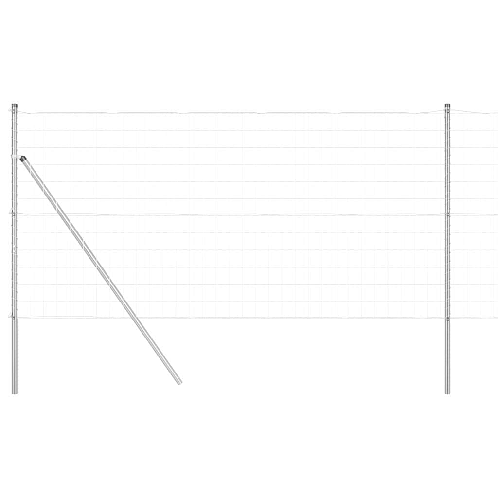 Ograda s postovima Srebrno 1 x 10 m Čelik i PVC