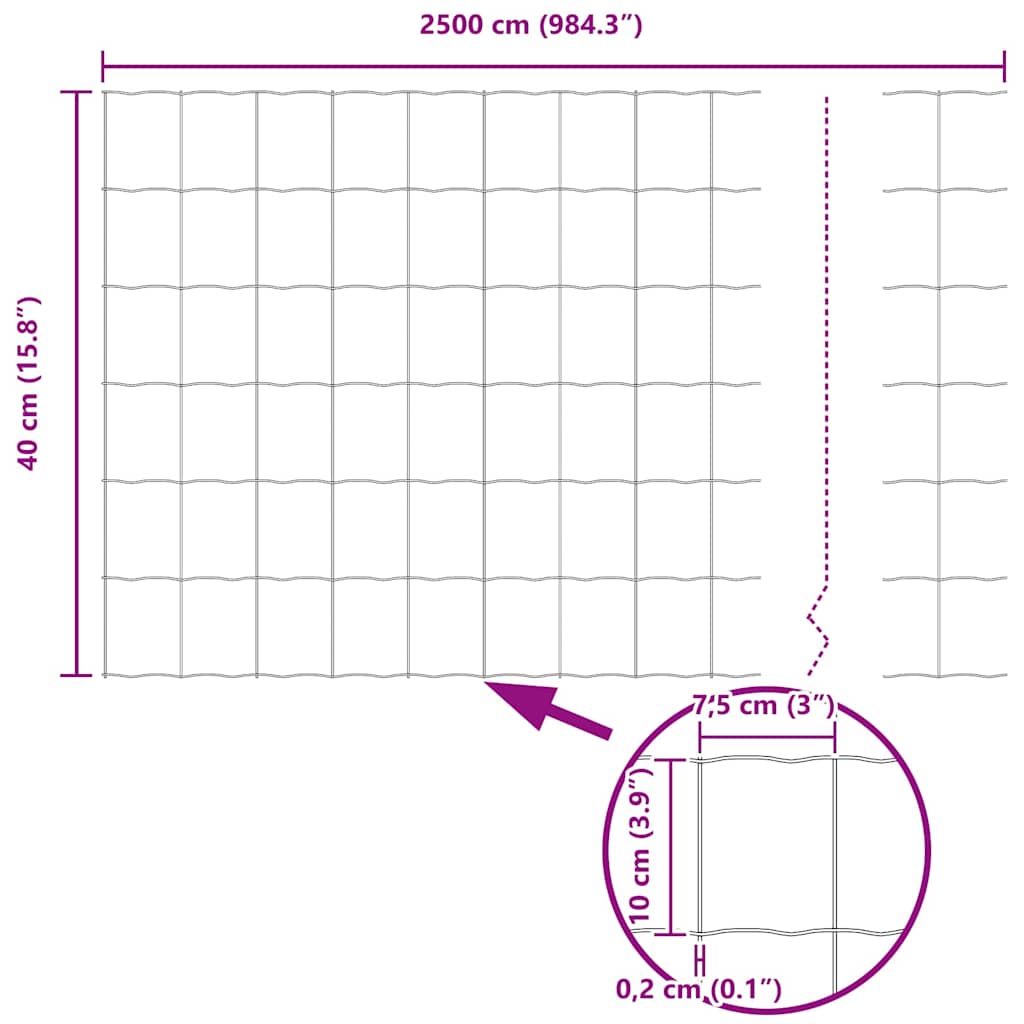 Ograda s postovima Srebrno 0,4 x 25 m Čelik i PVC
