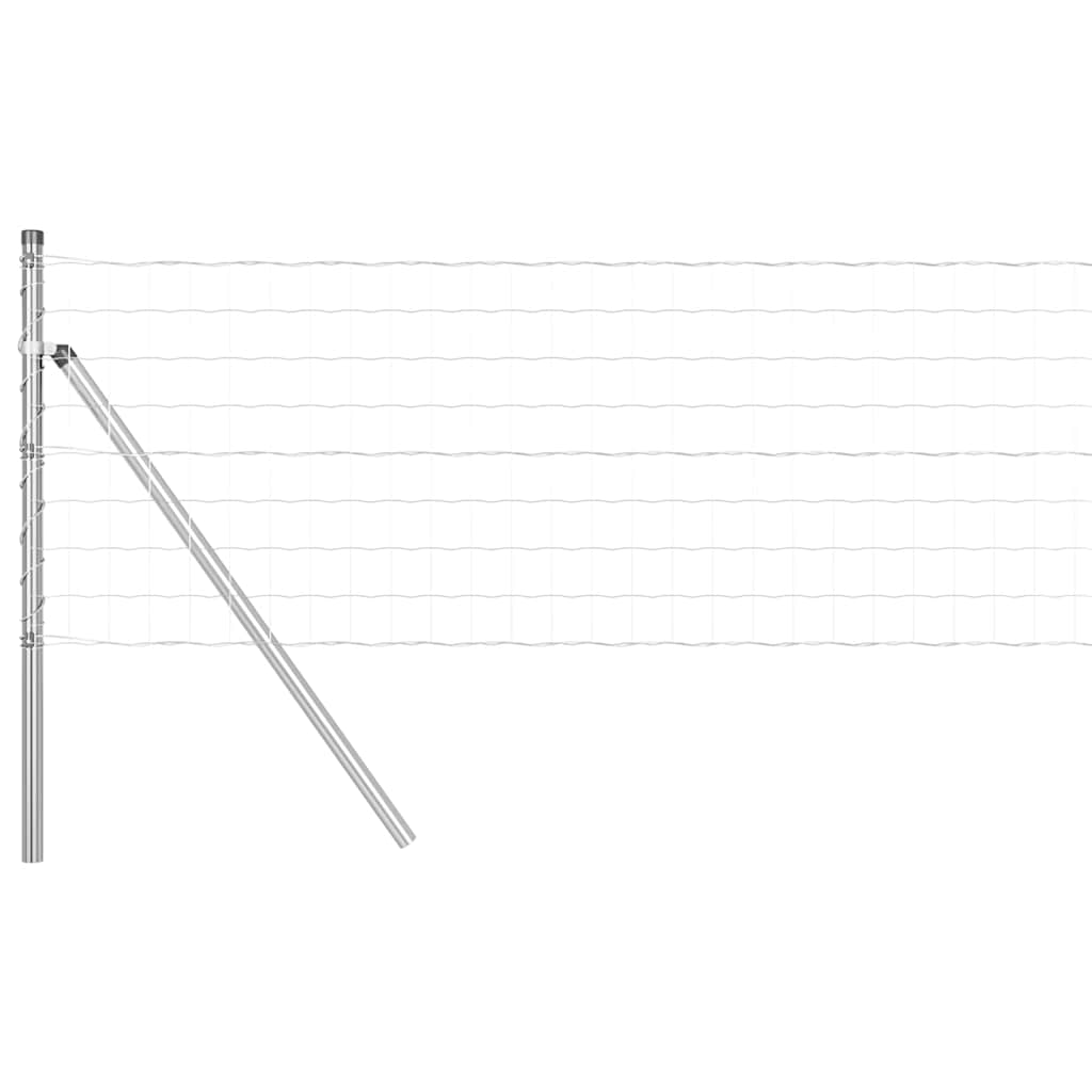 Ograda s postovima Srebrno 0,6 x 10 m Čelik i PVC