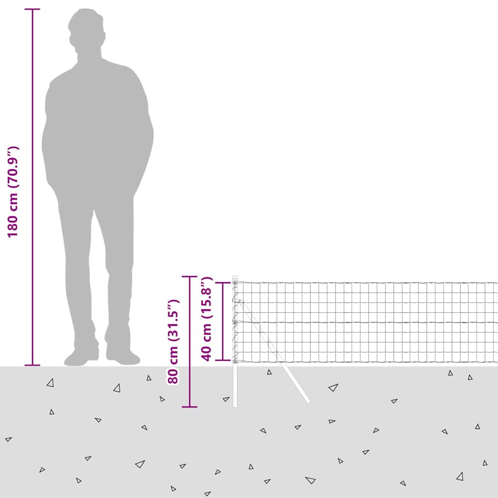 Ograda s postovima Srebrno 0,4 x 25 m Čelik i PVC