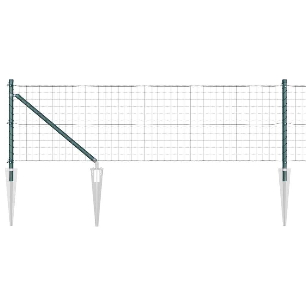 Ograda s postovima Zelena 0,6 x 10 m Čelik i PVC
