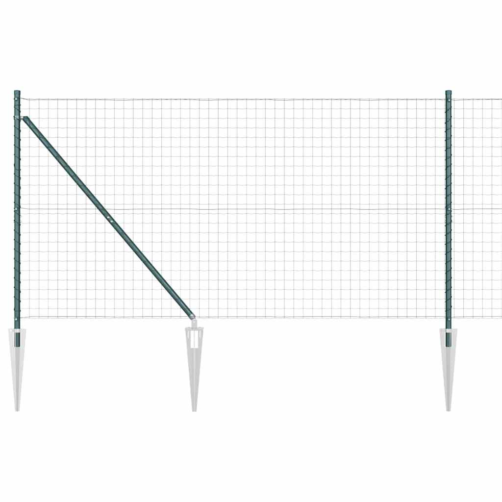 Ograda s postovima Zelena 1,4 x 10 m Čelik i PVC