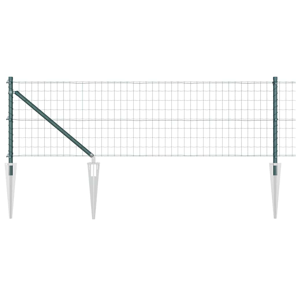 Ograda s postovima Zelena 0,4 x 10 m Čelik i PVC