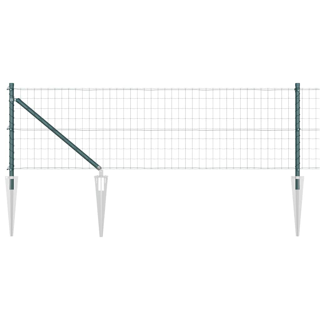 Ograda s postovima Zelena 0,4 x 10 m Čelik i PVC