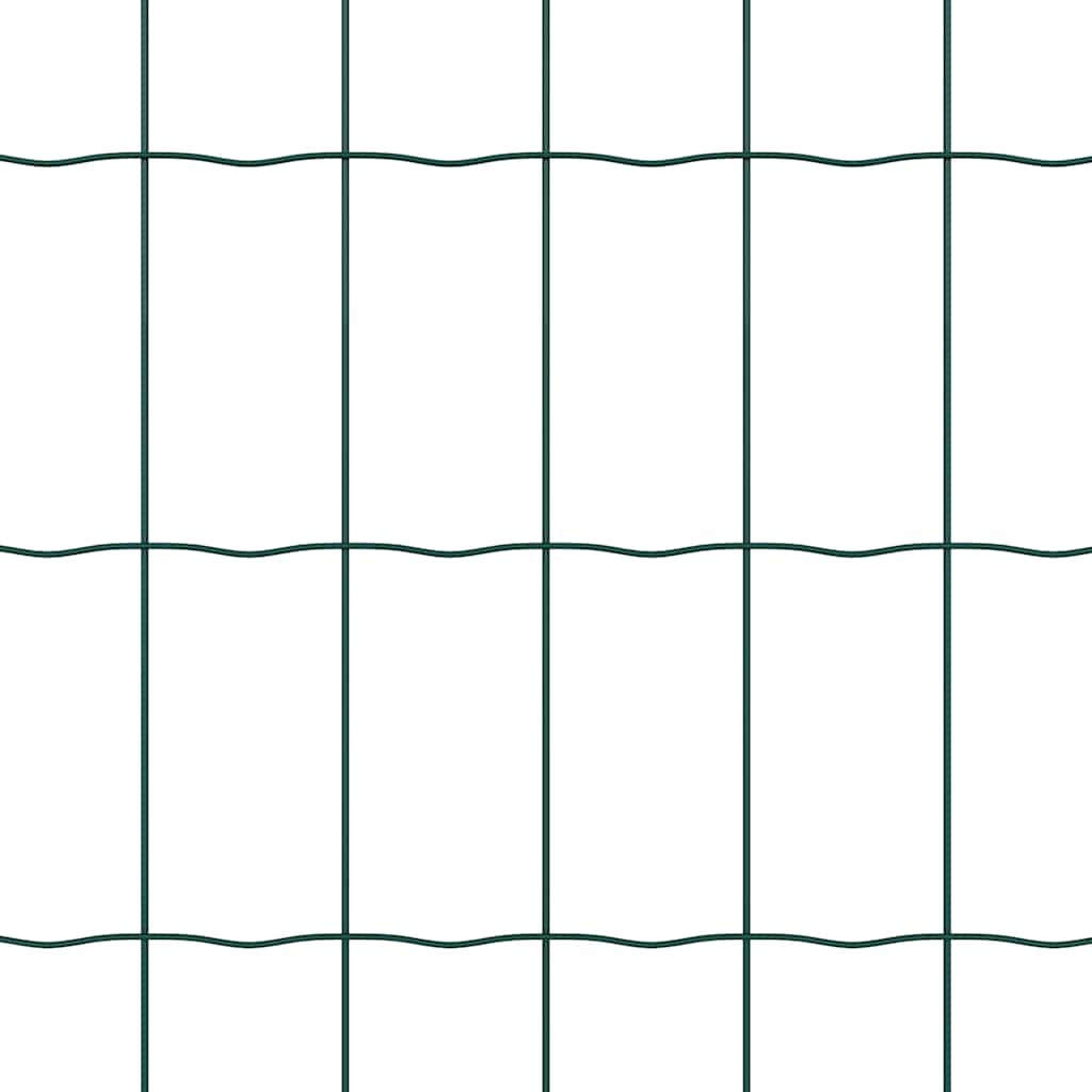 Ograda s postovima Zelena 1 x 10 m Čelik i PVC