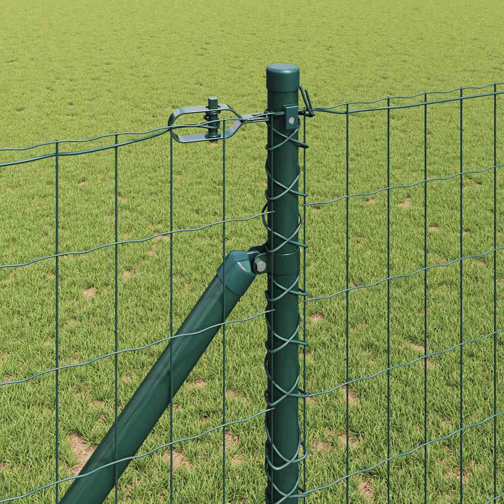 Ograda s postovima Zelena 1,2 x 10 m Čelik i PVC