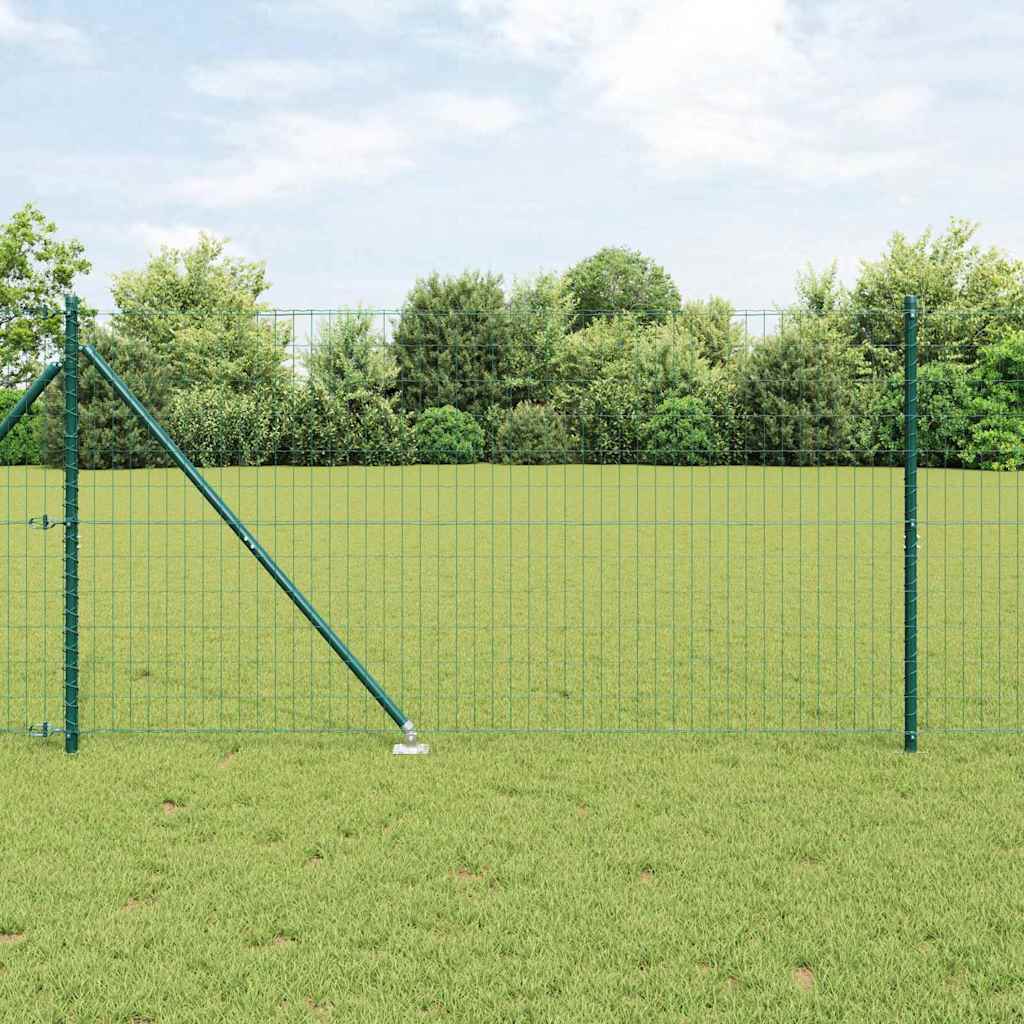 Ograda s postovima Zelena 1,2 x 10 m Čelik i PVC