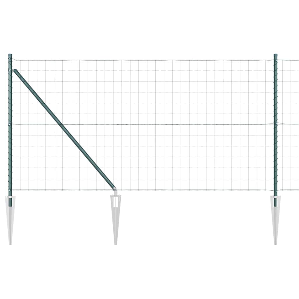 Ograda s postovima Zelena 1 x 10 m Čelik i PVC