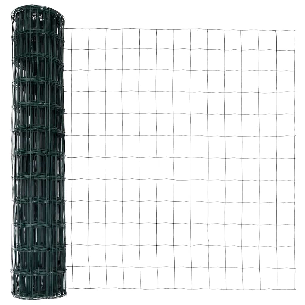 Ograda s postovima Zelena 1,2 x 10 m Čelik i PVC