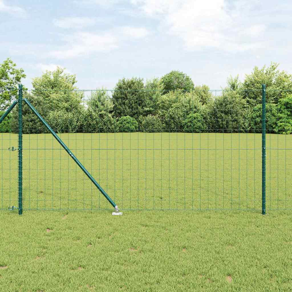 Ograda s postovima Zelena 1,4 x 10 m Čelik i PVC