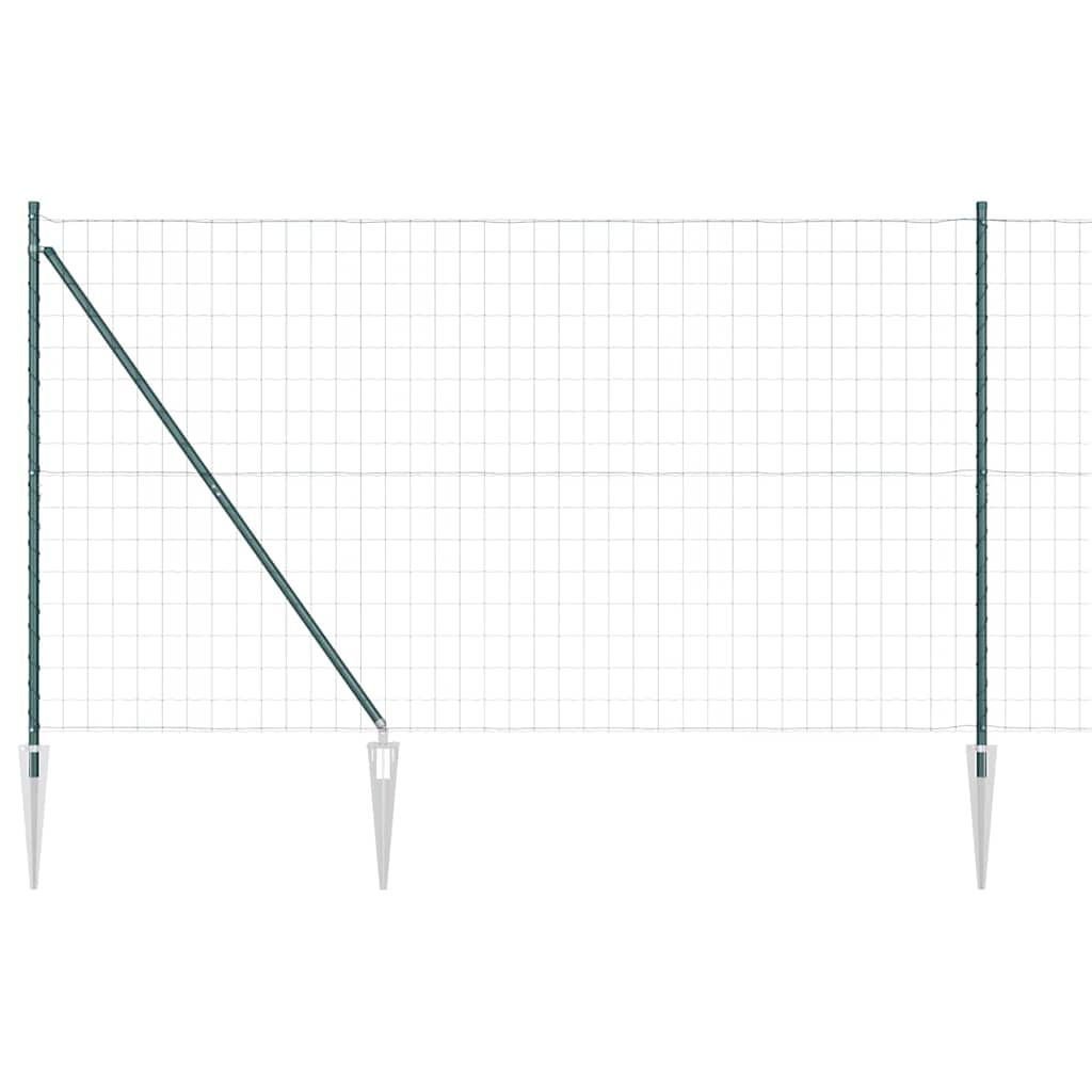 Ograda s postovima Zelena 1,6 x 10 m Čelik i PVC