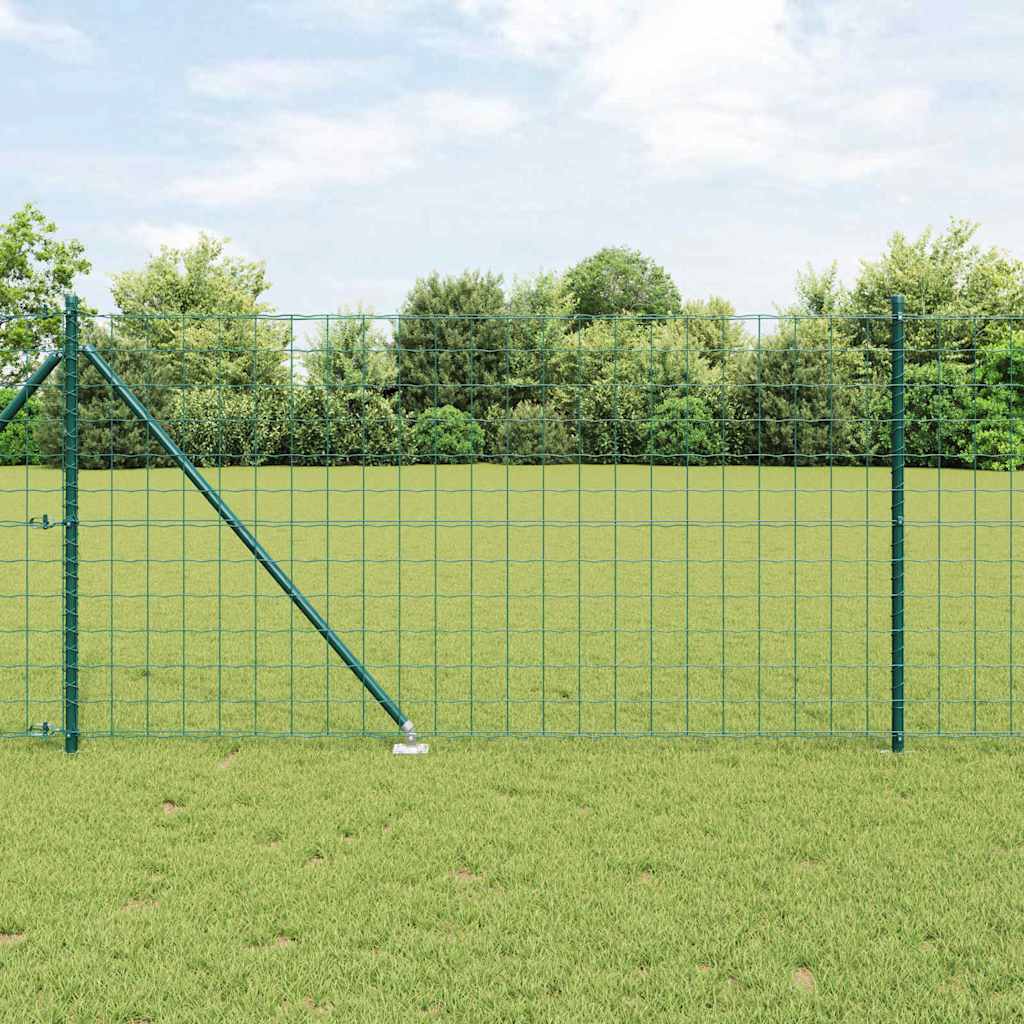 Ograda s postovima Zelena 1 x 10 m Čelik