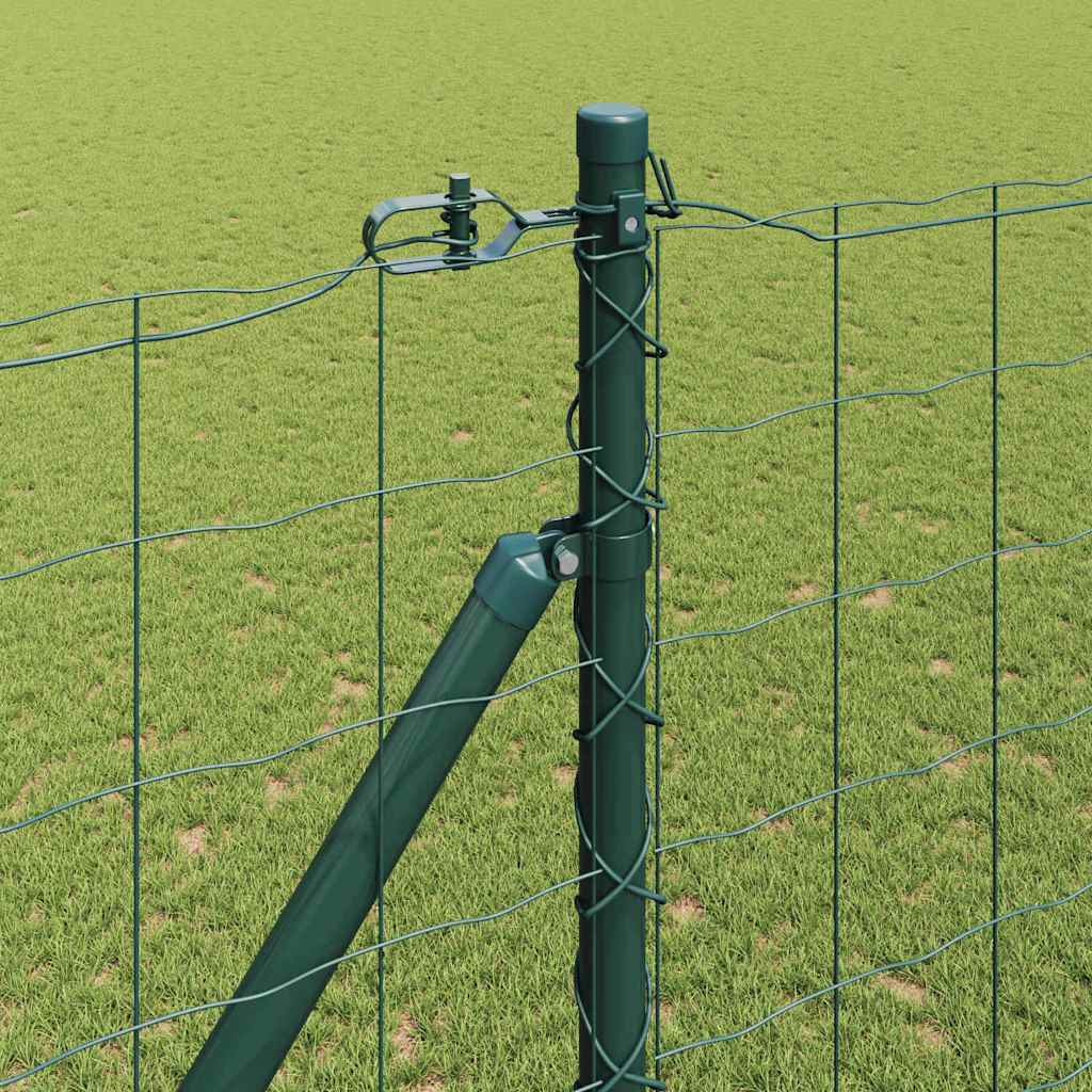 Ograda s postovima Zelena 1,6 x 10 m Čelik i PVC
