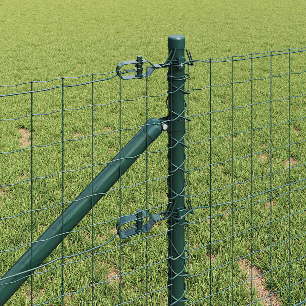 Ograda s postovima Zelena 0,8 x 25 m Čelik i PVC