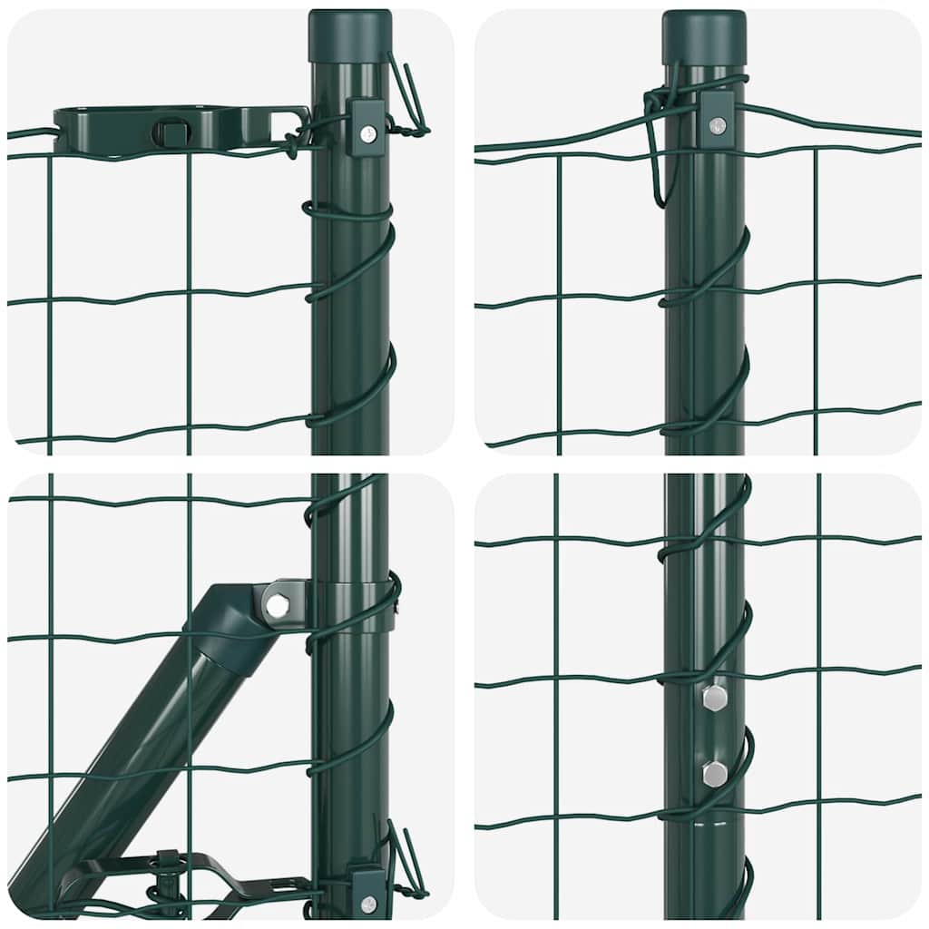 Ograda s postovima Zelena 1,2 x 25 m Čelik i PVC
