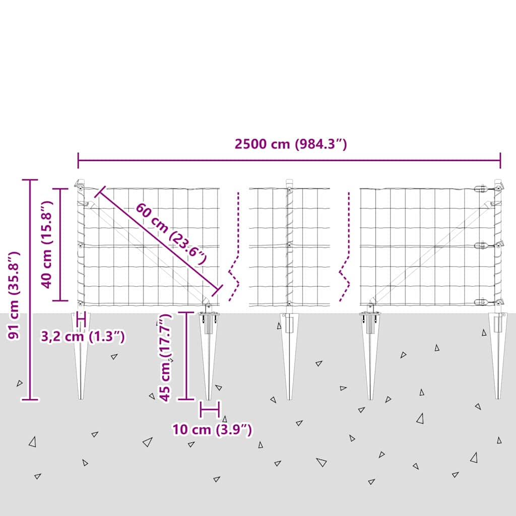 Zavareno žičano ograđivanje s bodljama 25 x 0,4 m (Š x V)