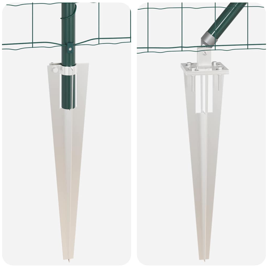Ograda s postovima Zelena 0,6 x 25 m Čelik i PVC