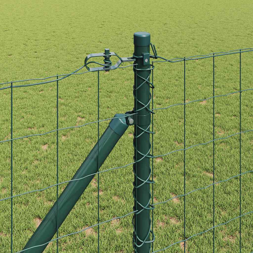 Ograda s postovima Zelena 1,2 x 25 m Čelik i PVC