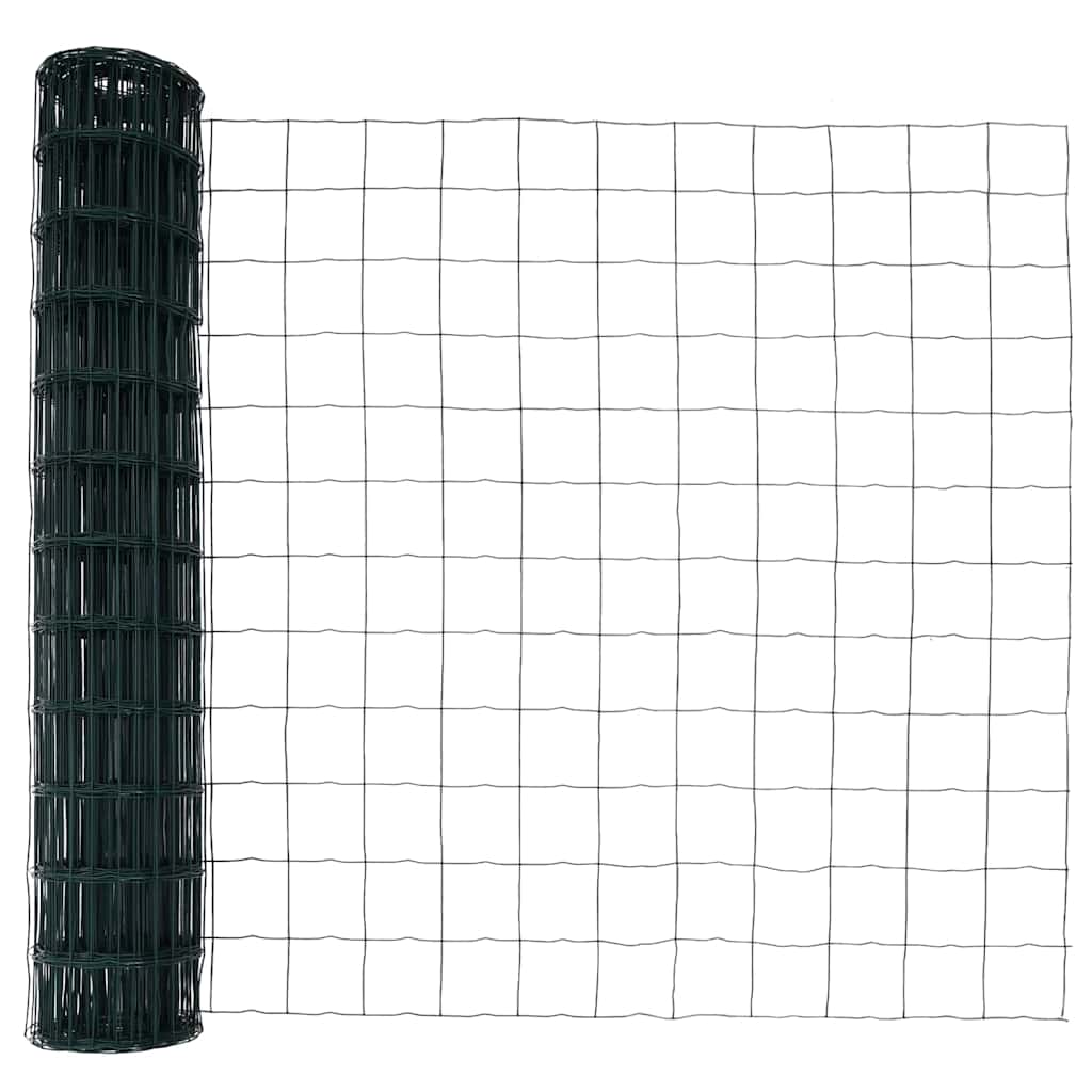 Ograda s postovima Zelena 1 x 25 m Čelik
