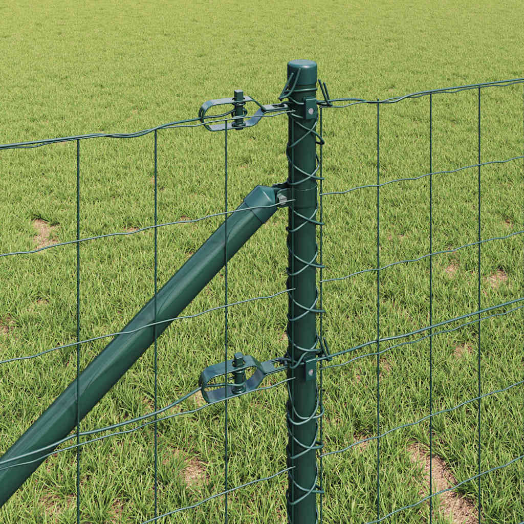 Ograda s postovima Zelena 0,4 x 50 m Čelik i PVC