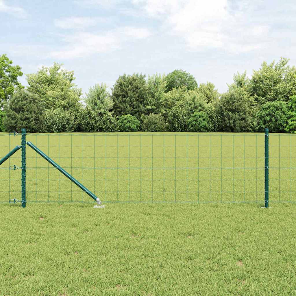 Ograda s postovima Zelena 0,4 x 50 m Čelik i PVC
