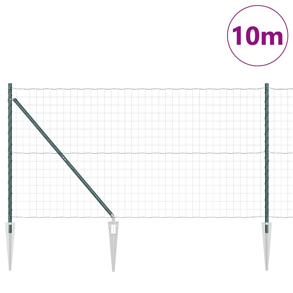 Ograda s postovima Zelena 1,4 x 10 m Čelik i PVC
