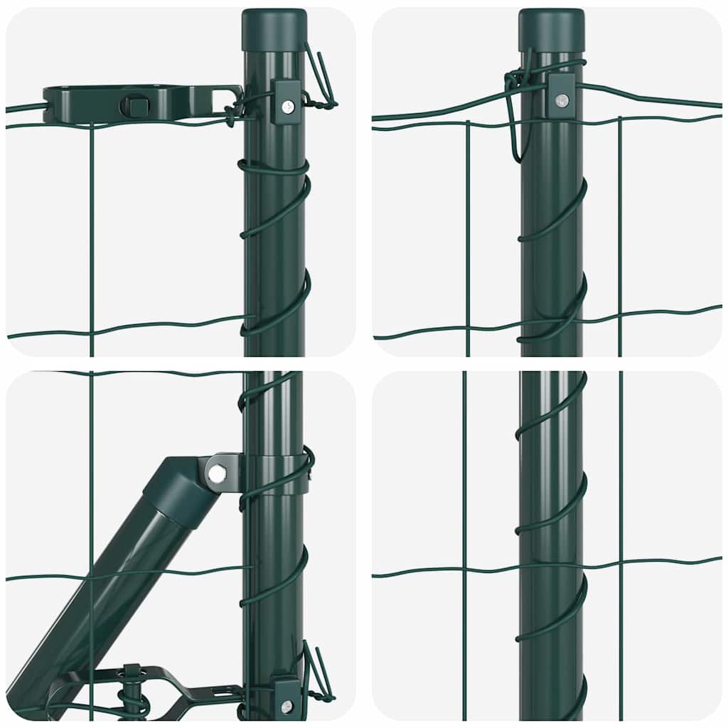 Ograda s postovima Zelena 0,6 x 25 m Čelik i PVC