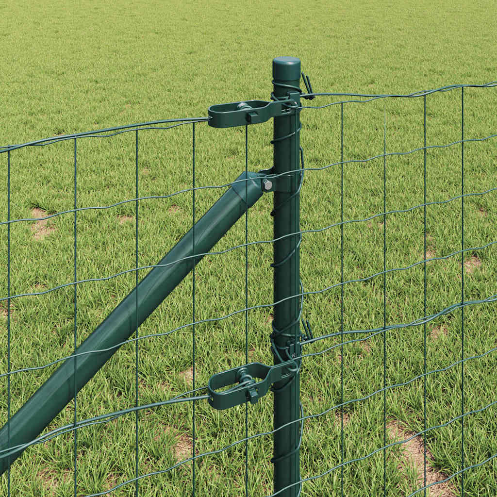 Ograda s postovima Zelena 0,6 x 25 m Čelik i PVC