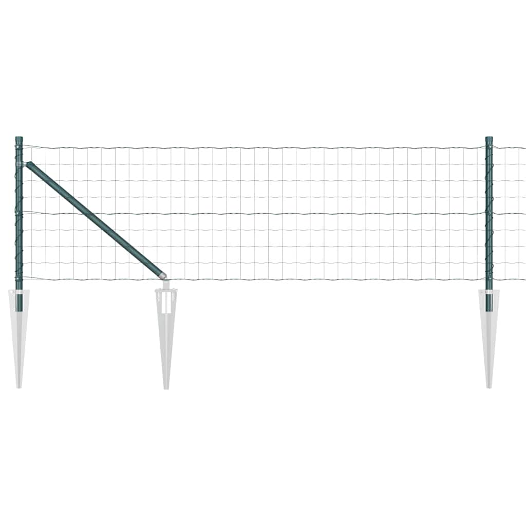 Ograda s postovima Zelena 0,6 x 25 m Čelik i PVC