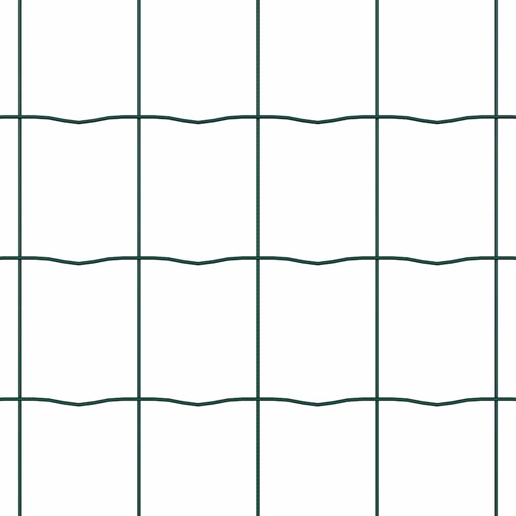Ograda s postovima Zelena 1 x 25 m Čelik