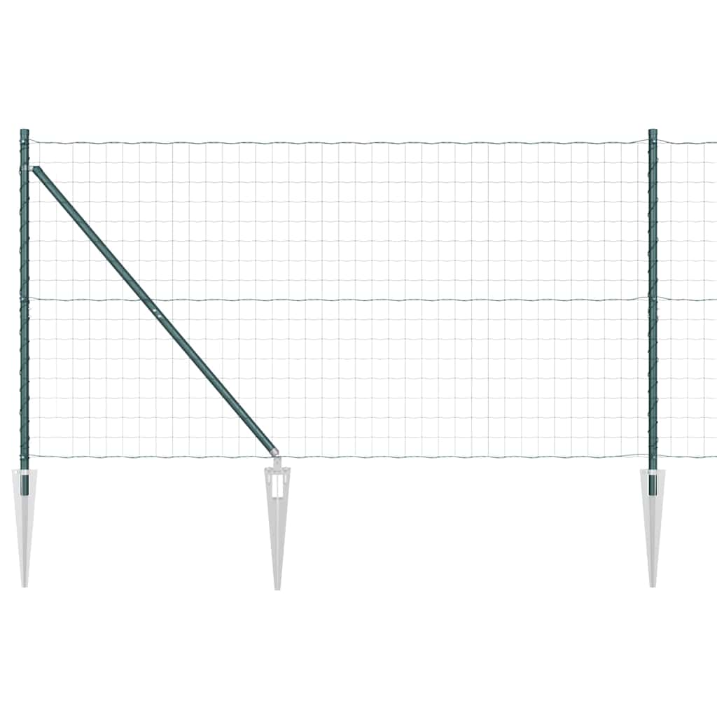 Ograda s postovima Zelena 1,2 x 25 m Čelik